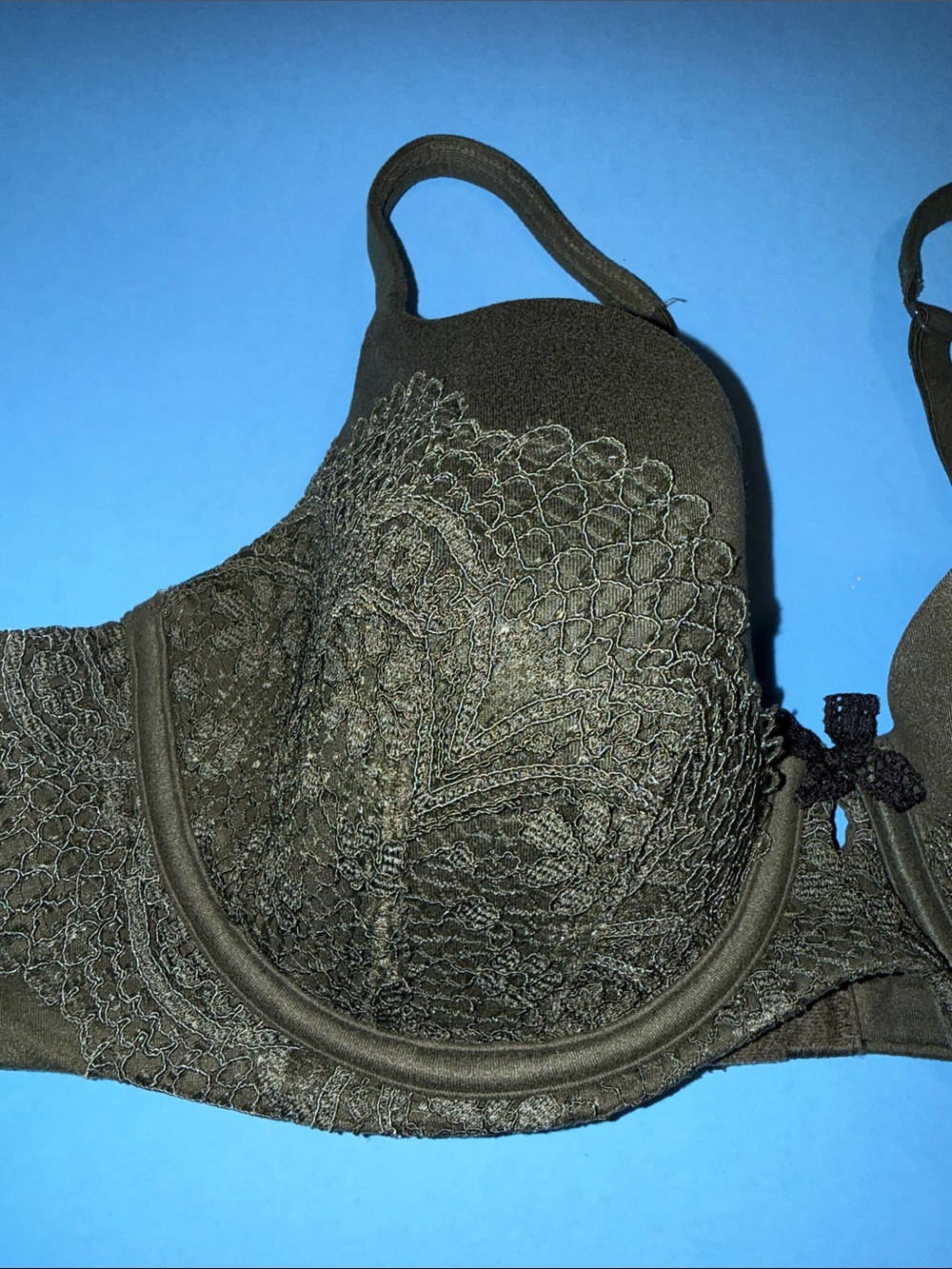 Victoria's Secret Olive Green Lace Underwire Bra & Bikini Set - Picture 3 of 8